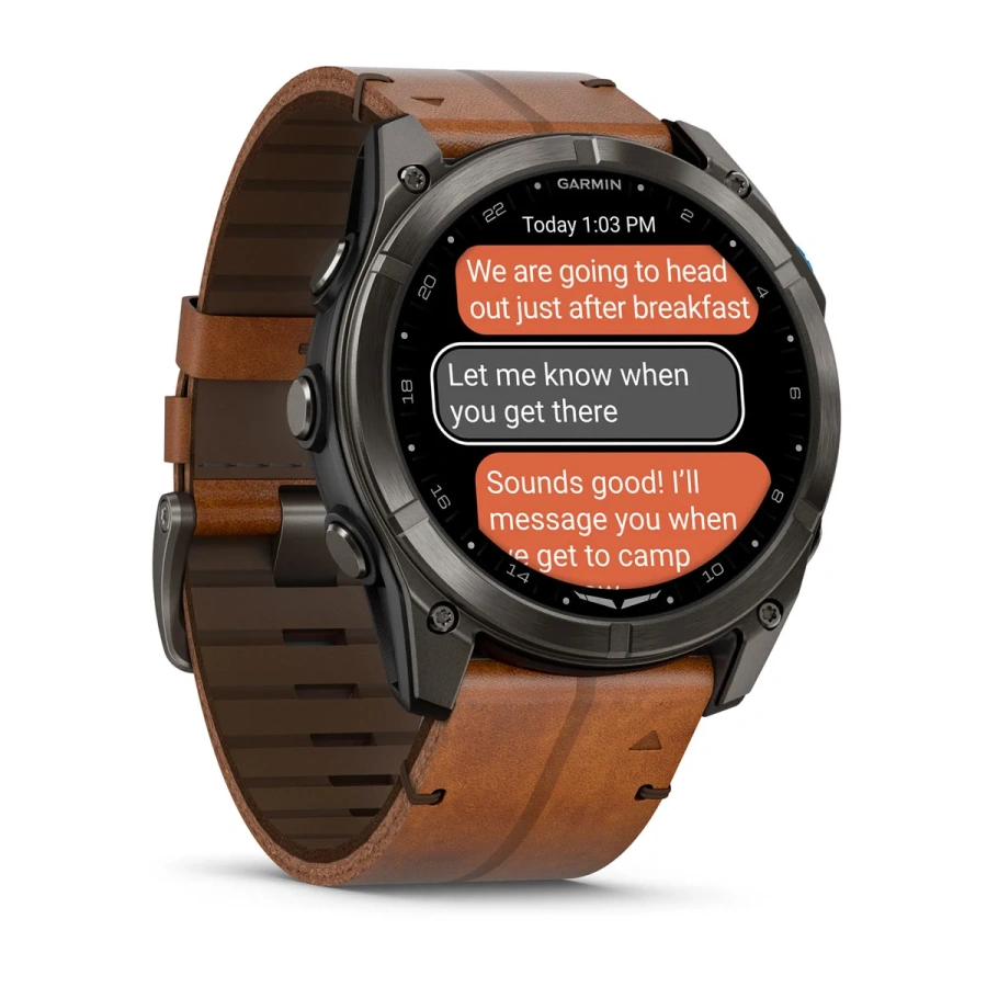 Смарт-часы Garmin D2 Mach 2 Pro 51 mm AMOLED - Carbon Gray DLC Titanium with Chestnut Leather Band (010-03199-50/51)