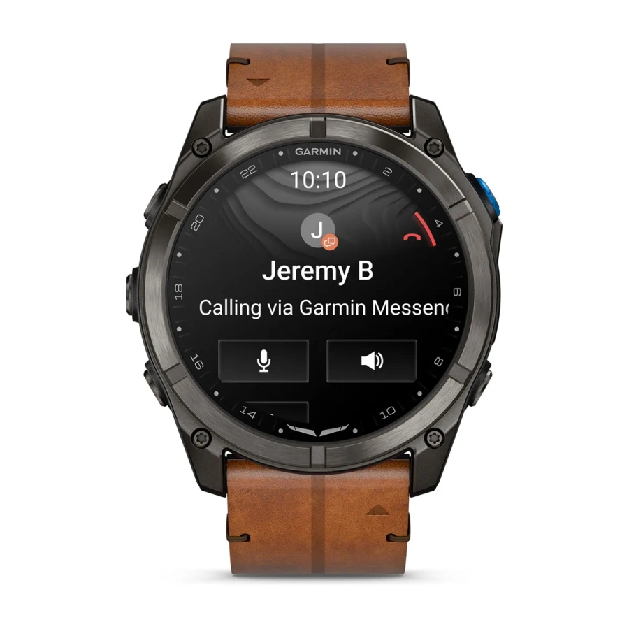 Смарт-часы Garmin D2 Mach 2 Pro 51 mm AMOLED - Carbon Gray DLC Titanium with Chestnut Leather Band (010-03199-50/51)