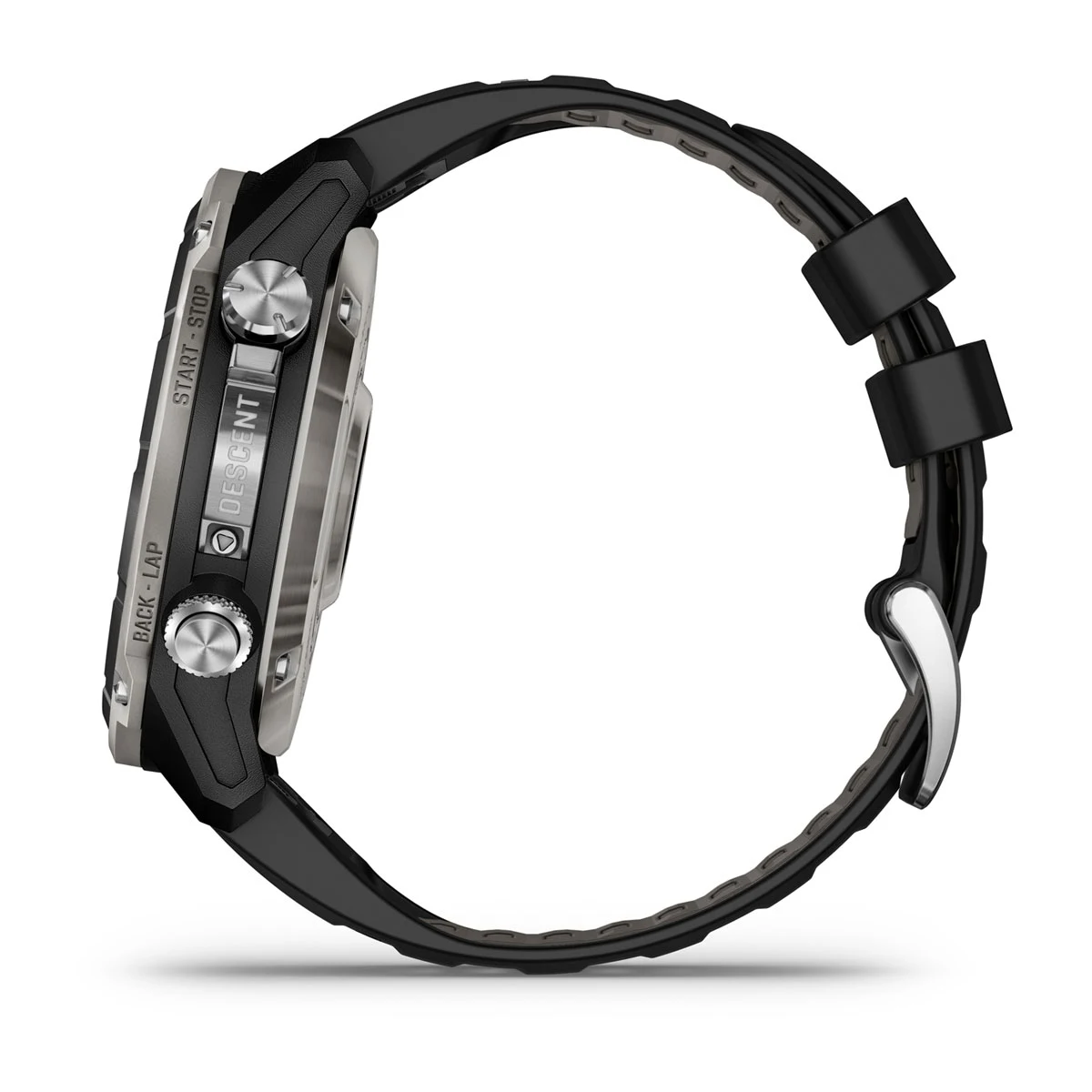 Смарт-годинник Garmin Descent Mk3i – 51 mm Silver and Black PVD Titanium with Black/Pebble Gray Silicone Band (010-02752-08)