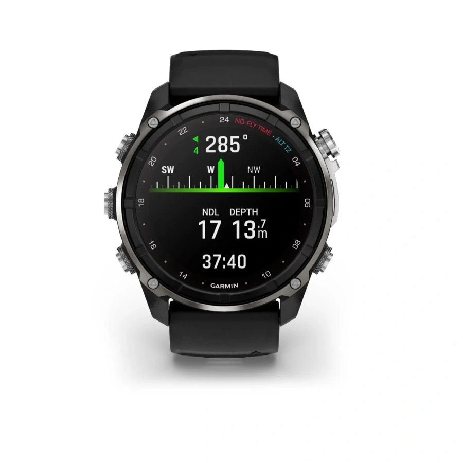Смарт-годинник Garmin Descent Mk3i – 51 mm Silver and Black PVD Titanium with Black/Pebble Gray Silicone Band (010-02752-08)