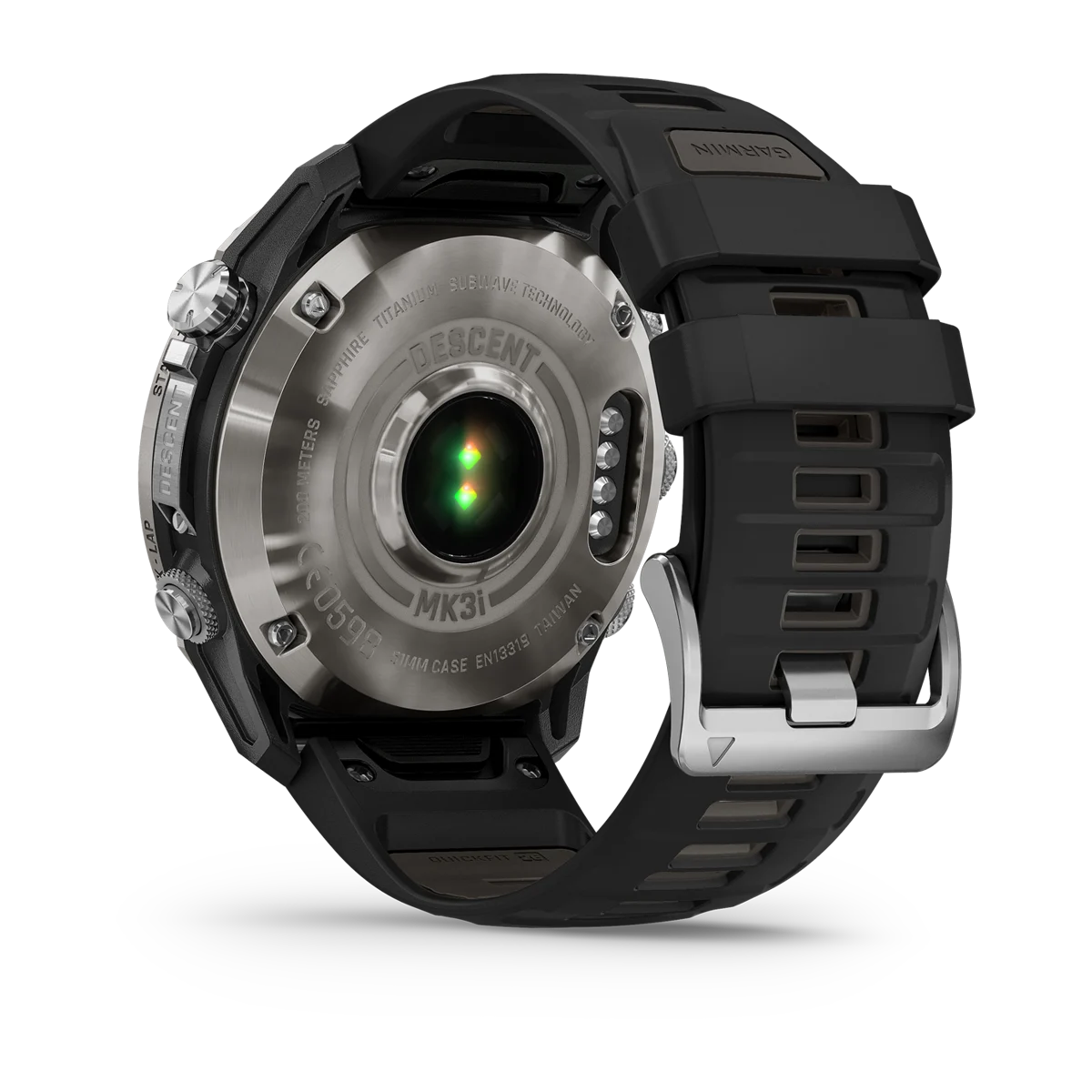 Смарт-годинник Garmin Descent Mk3i – 51 mm Silver and Black PVD Titanium with Black/Pebble Gray Silicone Band (010-02752-08)