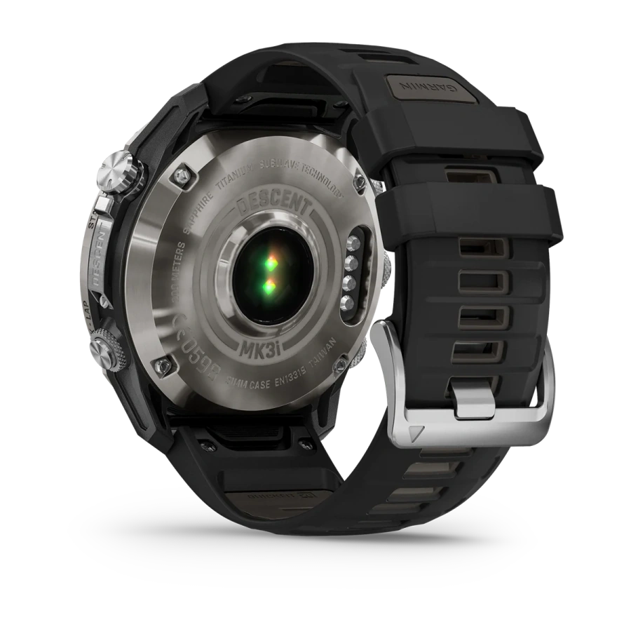 Смарт-годинник Garmin Descent Mk3i – 51 mm Silver and Black PVD Titanium with Black/Pebble Gray Silicone Band (010-02752-08)