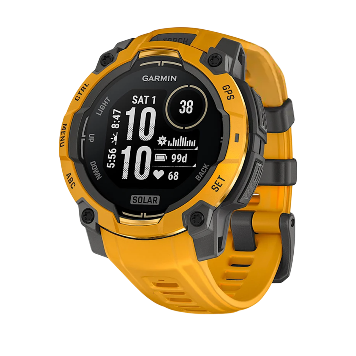Смарт-годинник Garmin Instinct 3 45 mm Solar Sunburst with Sunburst/Gray Band (010-02934-02)