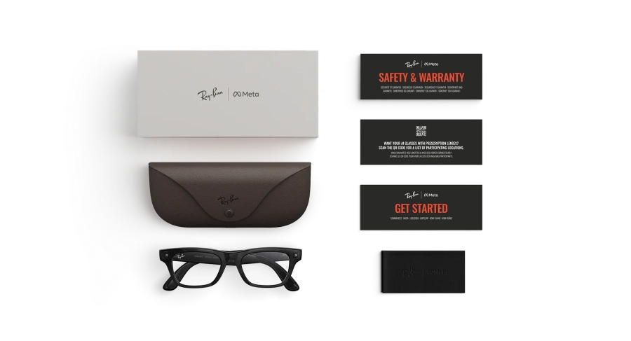 Смарт-очки Ray-Ban | Meta Blayzer Optics [Gen 2] Standard - Shiny Transparent Black / Clear to Emerald Transitions