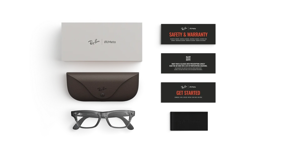 Смарт-очки Ray-Ban | Meta Blayzer Optics [Gen 2] Standard - Matte Transparent Ice Grey / Clear (RW7001 8529 50-19)