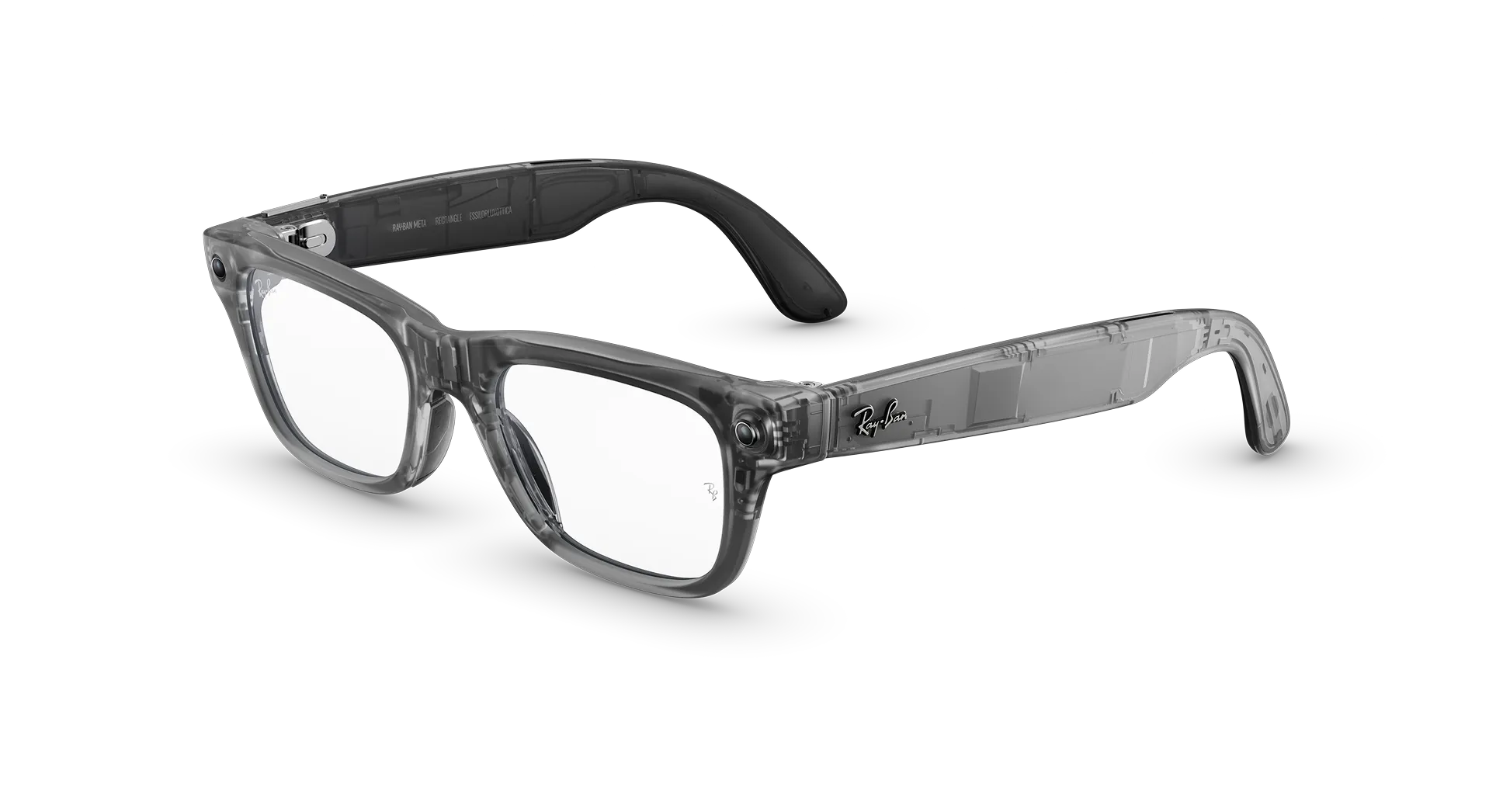 Смарт-очки Ray-Ban | Meta Blayzer Optics [Gen 2] Standard - Matte Transparent Ice Grey / Clear to Emerald Transitions