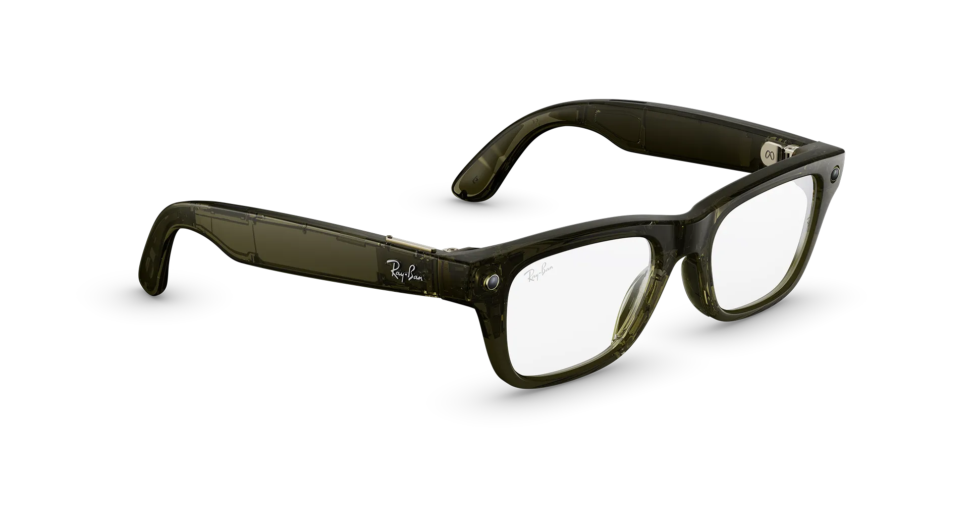 Смарт-очки Ray-Ban | Meta Blayzer Optics [Gen 2] Standard - Shiny Transparent Dark Olive / Clear to Emerald Transitions
