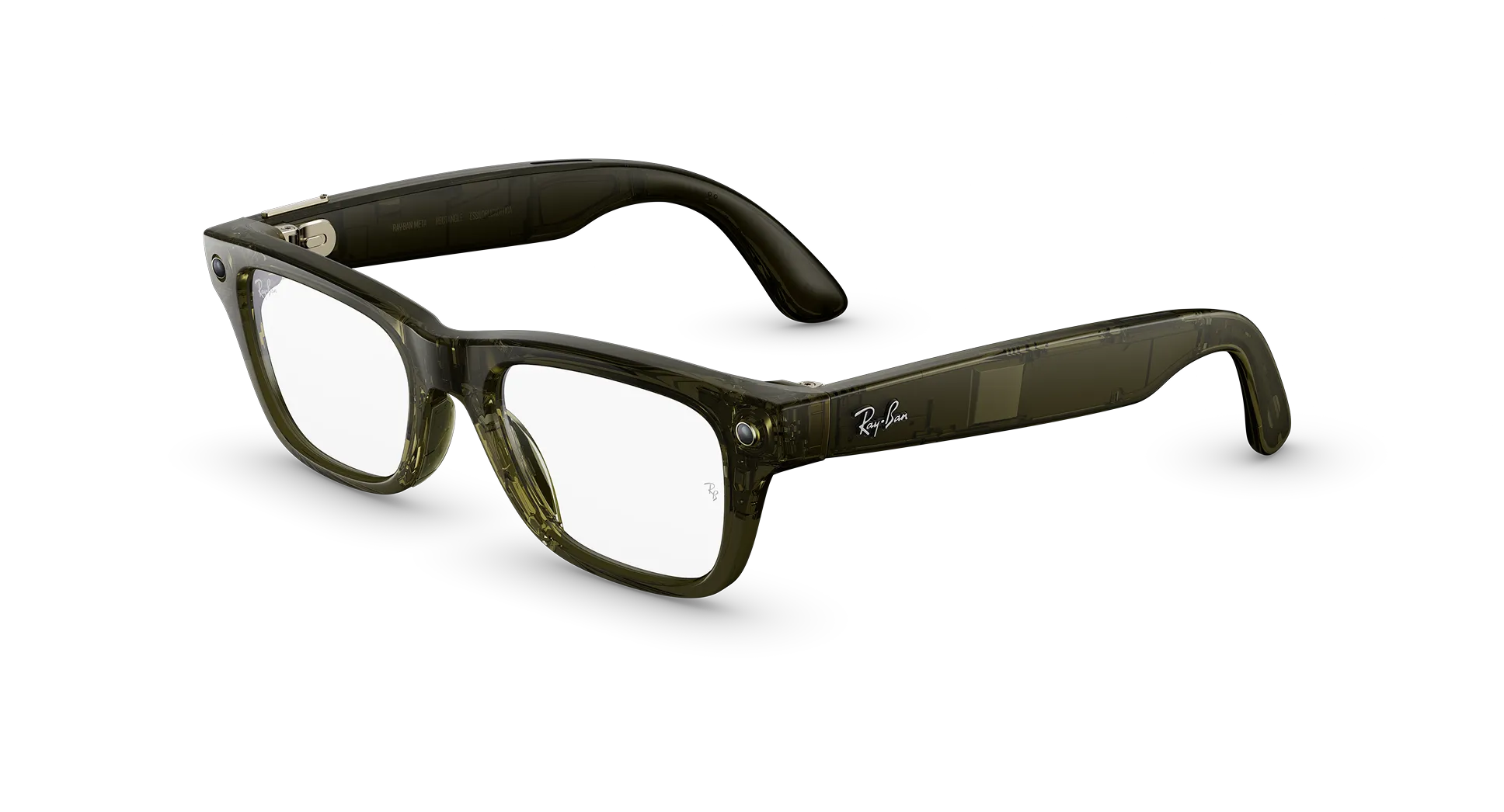 Смарт-очки Ray-Ban | Meta Blayzer Optics [Gen 2] Standard - Shiny Transparent Dark Olive / Clear to Emerald Transitions