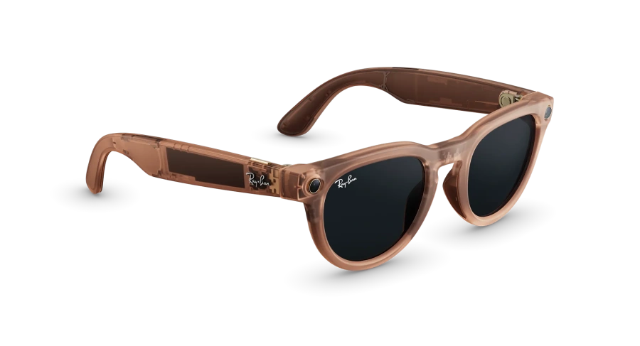 Смарт-очки Ray-Ban | Meta Headliner [Gen 2] Standard Matte Transparent Peach Frame / Clear to Grey Transitions Lenses (RW4013 68901Z 50-23)