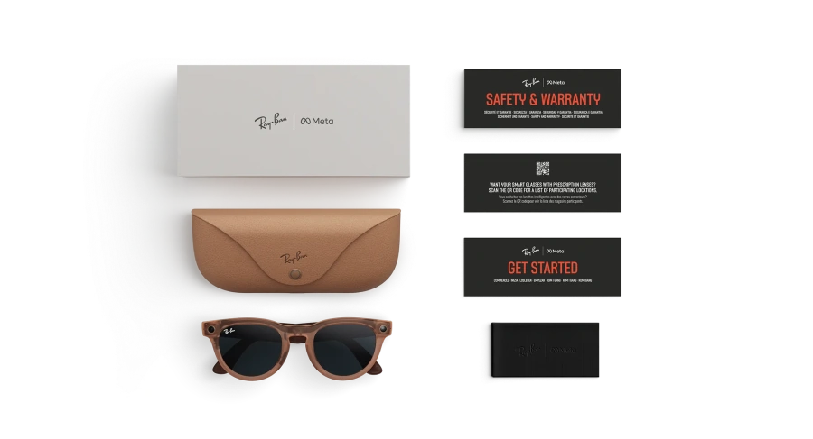 Смарт-очки Ray-Ban | Meta Headliner [Gen 2] Standard Matte Transparent Peach Frame / Clear to Grey Transitions Lenses (RW4013 68901Z 50-23)