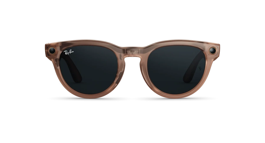 Смарт-очки Ray-Ban | Meta Headliner [Gen 2] Standard Matte Transparent Peach Frame / Clear to Grey Transitions Lenses (RW4013 68901Z 50-23)