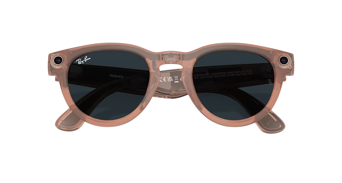Смарт-очки Ray-Ban | Meta Headliner [Gen 2] Standard Matte Transparent Peach Frame / Clear to Grey Transitions Lenses