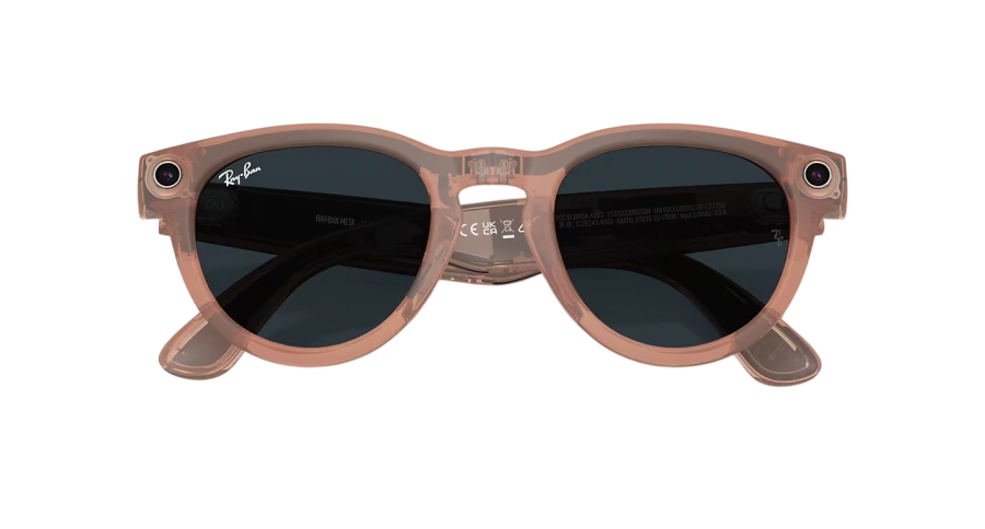 Смарт-очки Ray-Ban | Meta Headliner [Gen 2] Standard Matte Transparent Peach Frame / Clear to Grey Transitions Lenses (RW4013 68901Z 50-23)