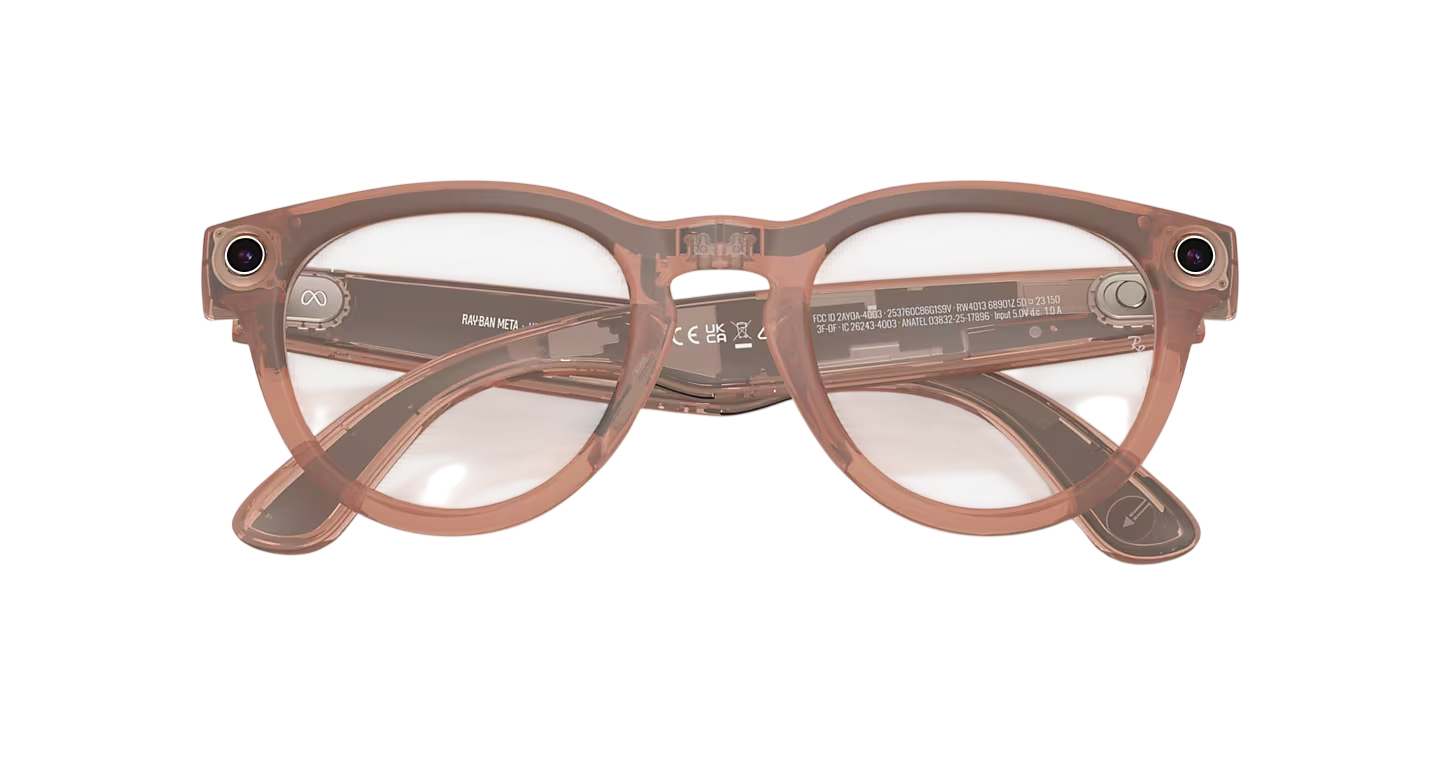 Смарт-очки Ray-Ban | Meta Headliner [Gen 2] Standard Matte Transparent Peach Frame / Clear to Grey Transitions Lenses