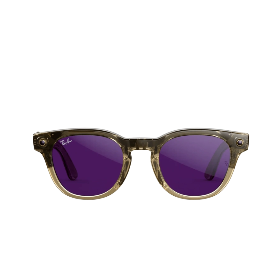 Смарт-очки Ray-Ban | Meta Scriber Optics [Gen 2] Standard - Shiny Transparent Stone Beige / Clear to Amethyst Transitions