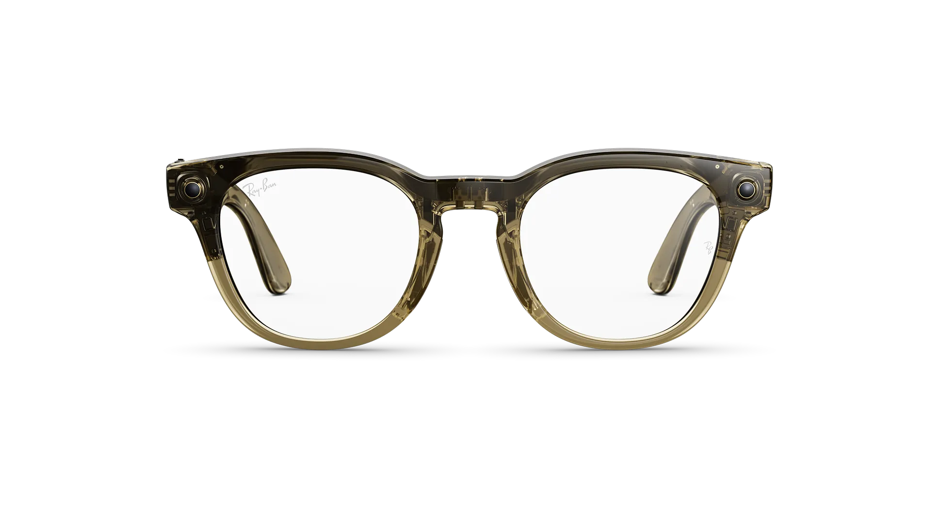 Смарт-очки Ray-Ban | Meta Scriber Optics [Gen 2] Standard - Shiny Transparent Stone Beige / Clear to Green Transitions