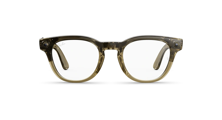 Смарт-очки Ray-Ban | Meta Scriber Optics [Gen 2] Standard - Shiny Transparent Stone Beige / Clear to Emerald Transitions
