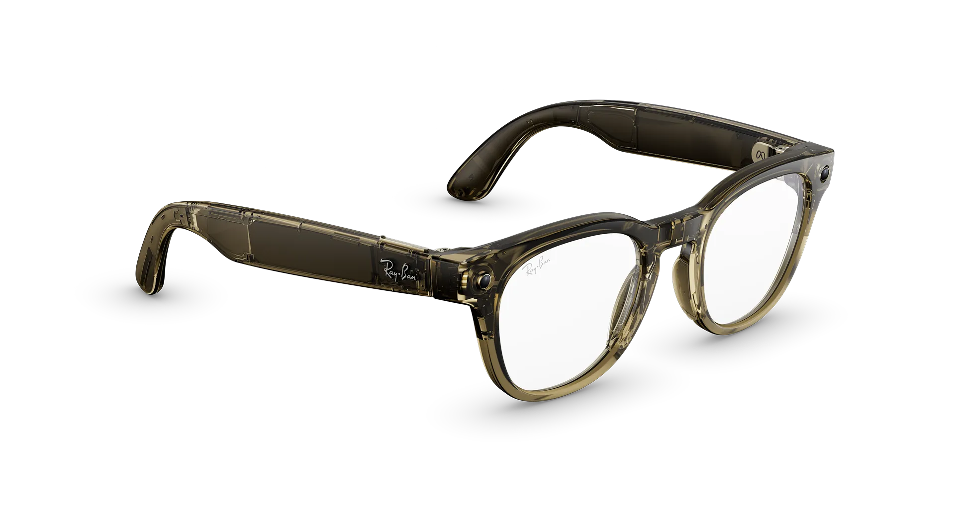 Смарт-очки Ray-Ban | Meta Scriber Optics [Gen 2] Standard - Shiny Transparent Stone Beige / Clear to Green Transitions