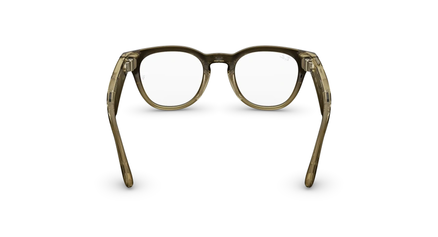 Смарт-очки Ray-Ban | Meta Scriber Optics [Gen 2] Standard - Shiny Transparent Stone Beige / Clear to Emerald Transitions