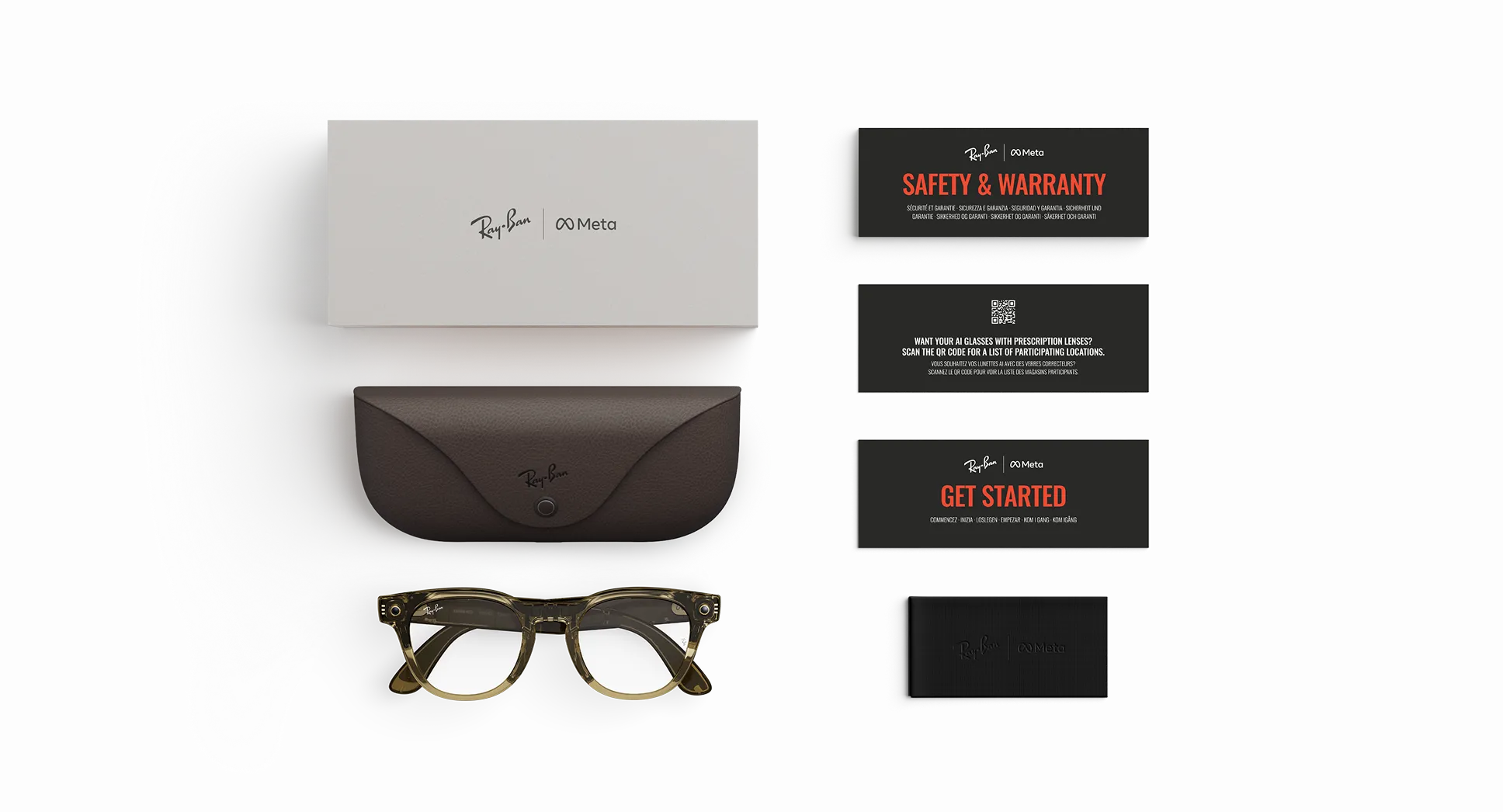 Смарт-очки Ray-Ban | Meta Scriber Optics [Gen 2] Standard - Shiny Transparent Stone Beige / Clear to Green Transitions