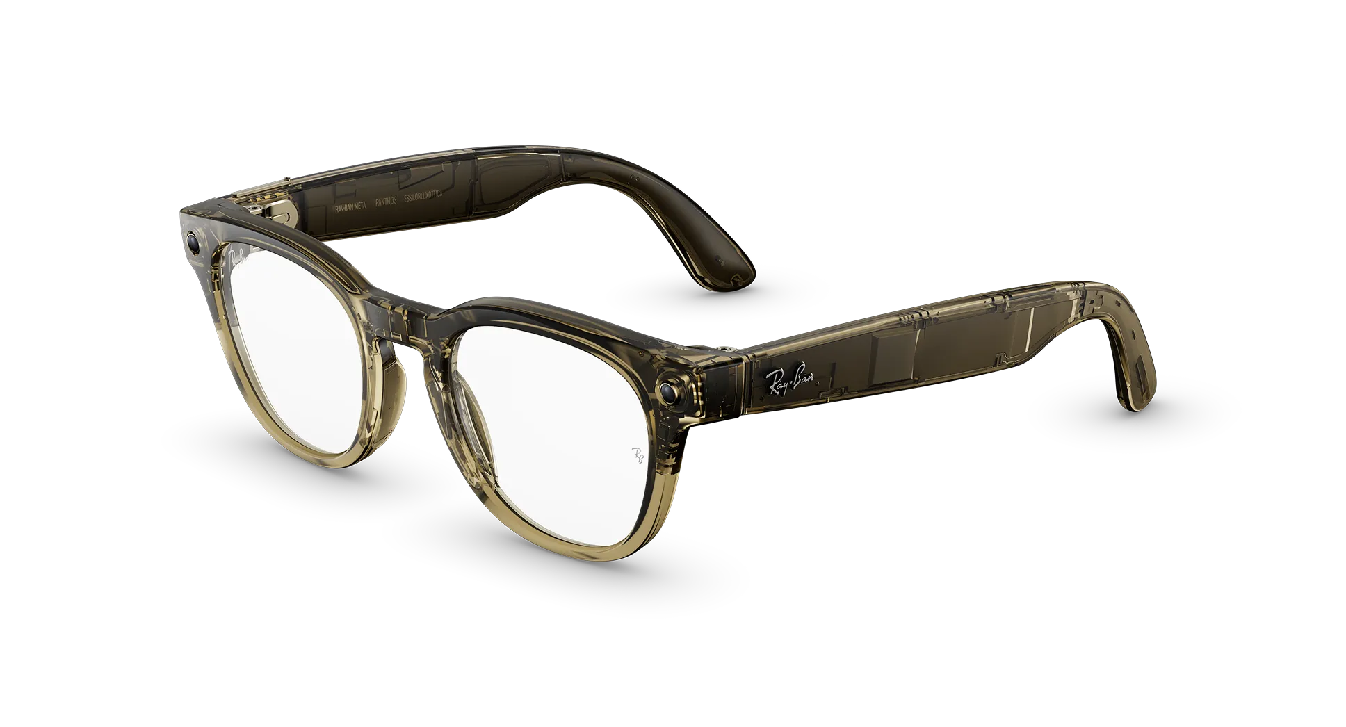 Смарт-очки Ray-Ban | Meta Scriber Optics [Gen 2] Standard - Shiny Transparent Stone Beige / Clear to Green Transitions