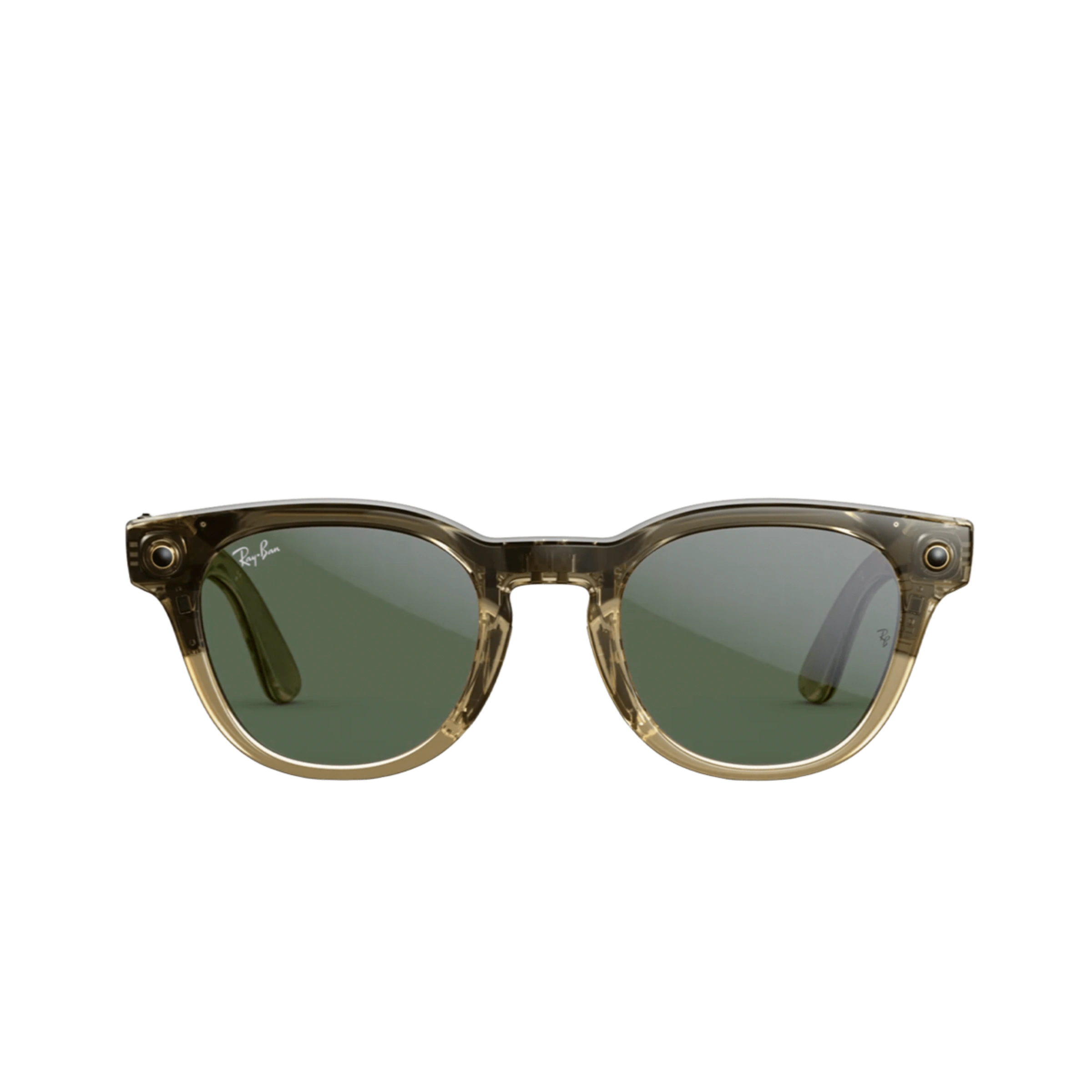 Смарт-очки Ray-Ban | Meta Scriber Optics [Gen 2] Standard - Shiny Transparent Stone Beige / Clear to Green Transitions