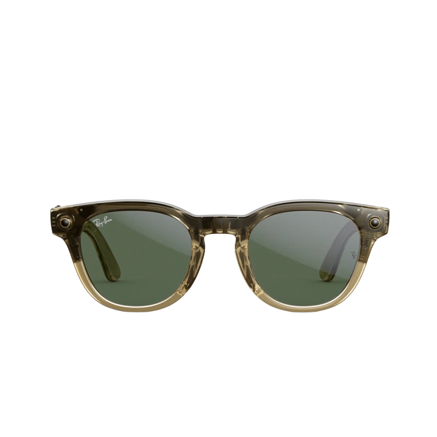 Смарт-очки Ray-Ban | Meta Scriber Optics [Gen 2] Standard - Shiny Transparent Stone Beige / Clear to Green Transitions