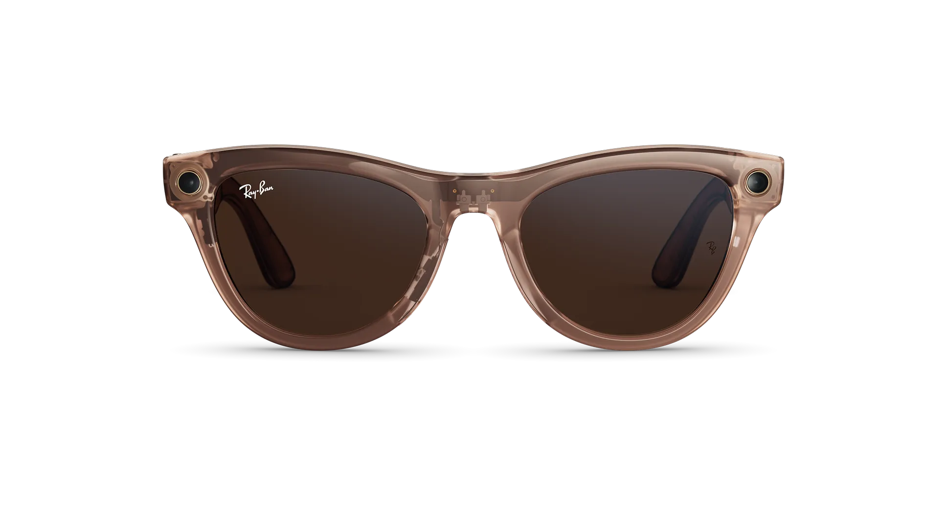 Смарт-очки Ray-Ban | Meta Skyler [Gen 2] Standard Shiny Transparent Peach Frame / Clear to Brown Transitions Lenses