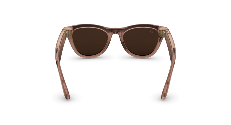 Смарт-очки Ray-Ban | Meta Skyler [Gen 2] Standard Shiny Transparent Peach Frame / Clear to Brown Transitions Lenses (RW4014 6778M4 52-20)