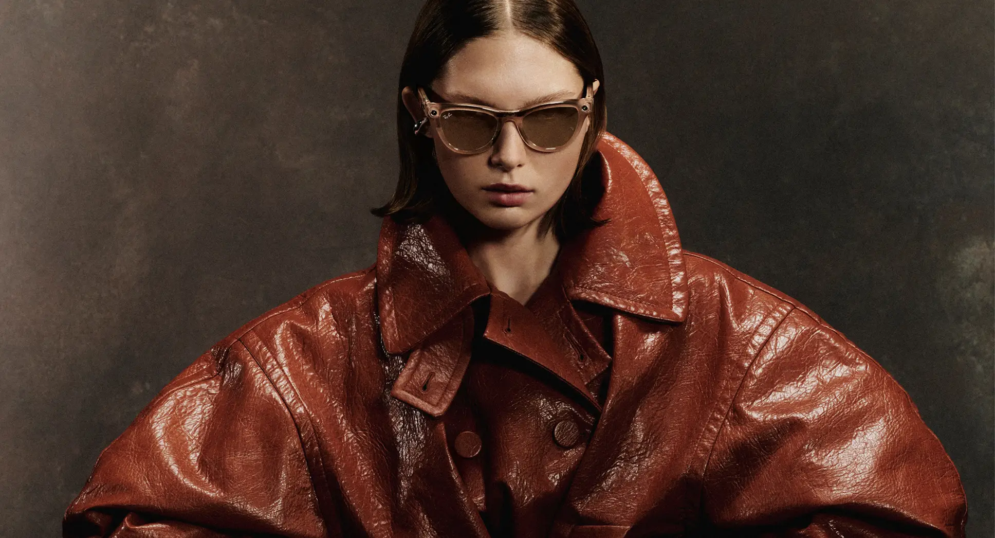 Смарт-очки Ray-Ban | Meta Skyler [Gen 2] Standard Shiny Transparent Peach Frame / Clear to Brown Transitions Lenses