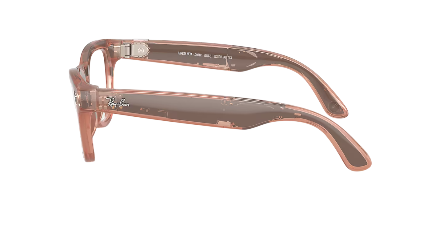 Смарт-очки Ray-Ban | Meta Skyler [Gen 2] Standard Shiny Transparent Peach Frame / Clear to Brown Transitions Lenses