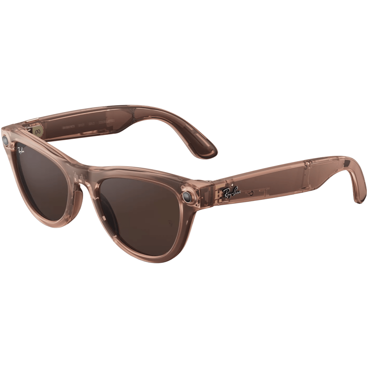 Смарт-очки Ray-Ban | Meta Skyler [Gen 2] Standard Shiny Transparent Peach Frame / Clear to Brown Transitions Lenses