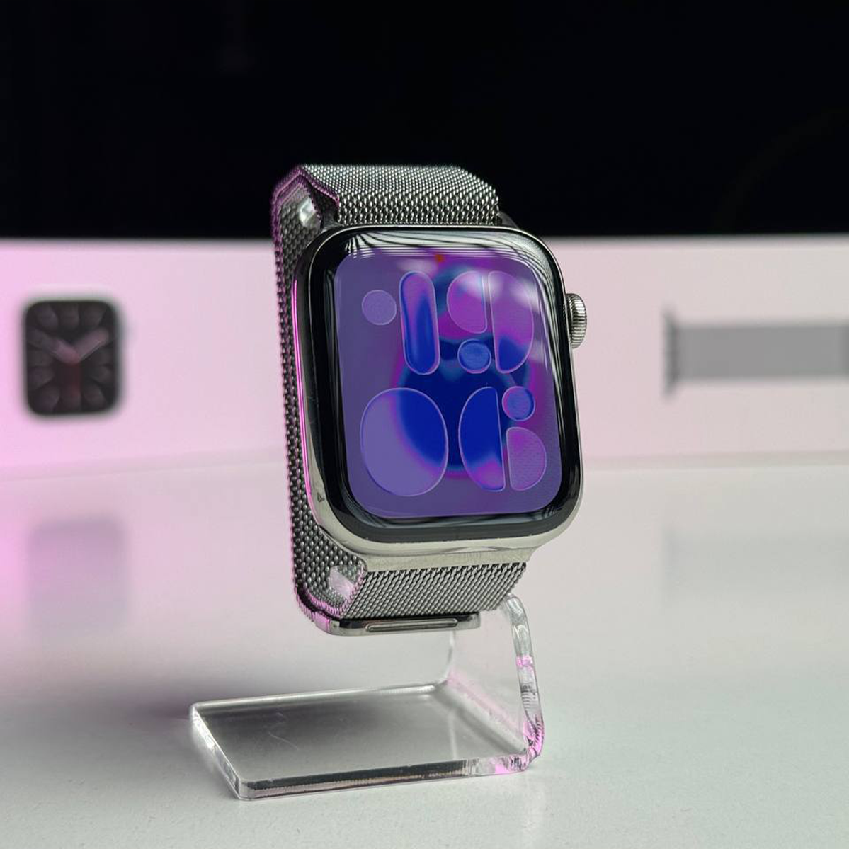 ВЖИВАНИЙ Б/У Apple Watch Series 6 GPS + Cellular 44mm Silver Stainless Steel Case with Silver Milanese Loop (M07M3, M09E3) - Состояние: хороший | Аккумулятор: 100% | Комплектация: полный | Гарантия: 3 мес.