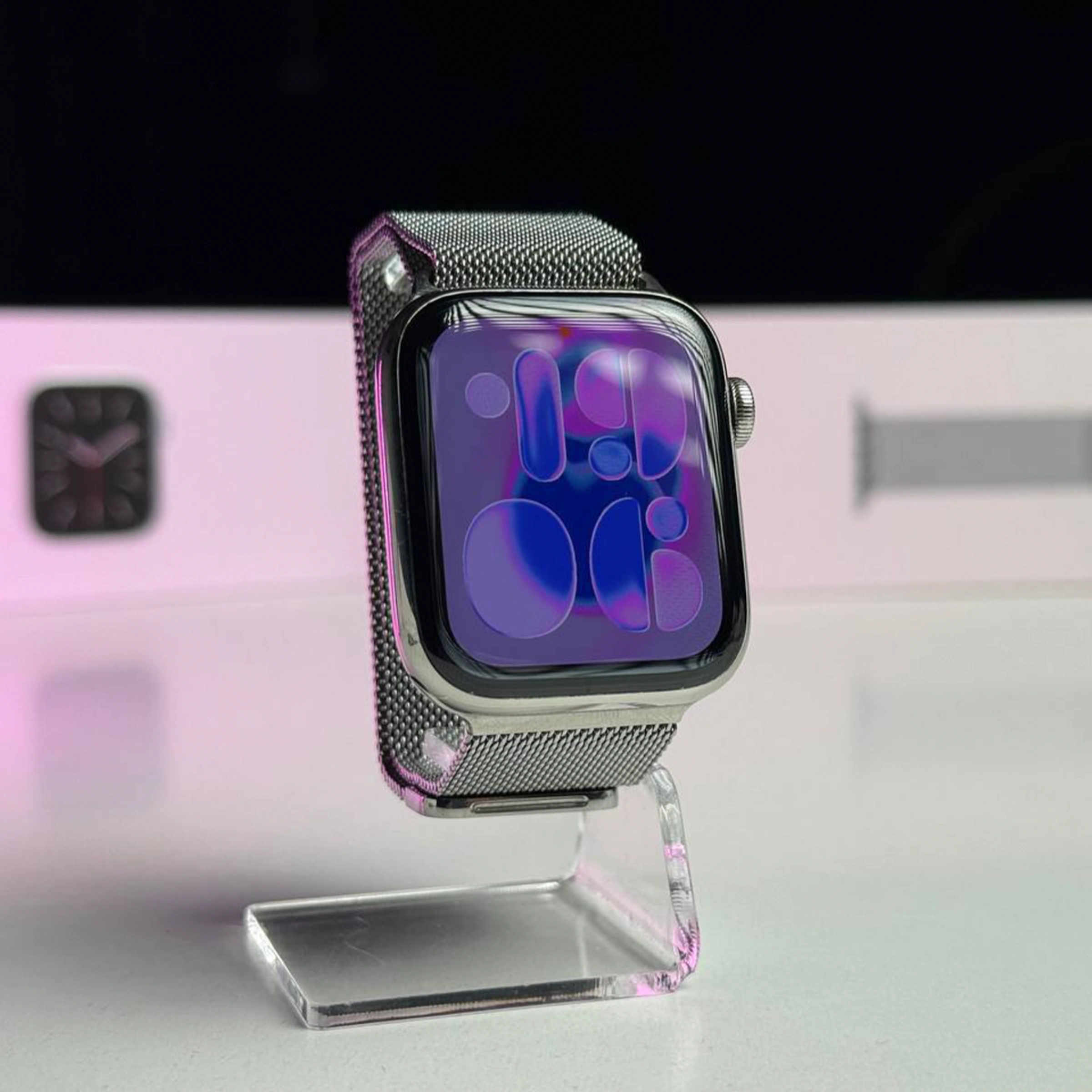 ВЖИВАНИЙ Б/У Apple Watch Series 6 GPS + Cellular 44mm Silver Stainless Steel Case with Silver Milanese Loop (M07M3, M09E3) - Состояние: хороший | Аккумулятор: 100% | Комплектация: полный | Гарантия: 3 мес.