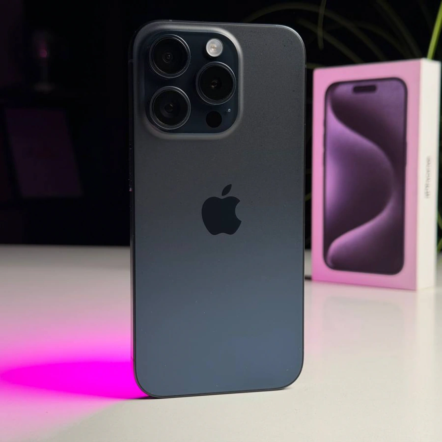 ВЖИВАНИЙ Б/У Apple iPhone 15 Pro 128GB Blue Titanium (MTV03) - Состояние: хороший | Аккумулятор: 88% | Комплектация: полный | Гарантия: 3 мес.