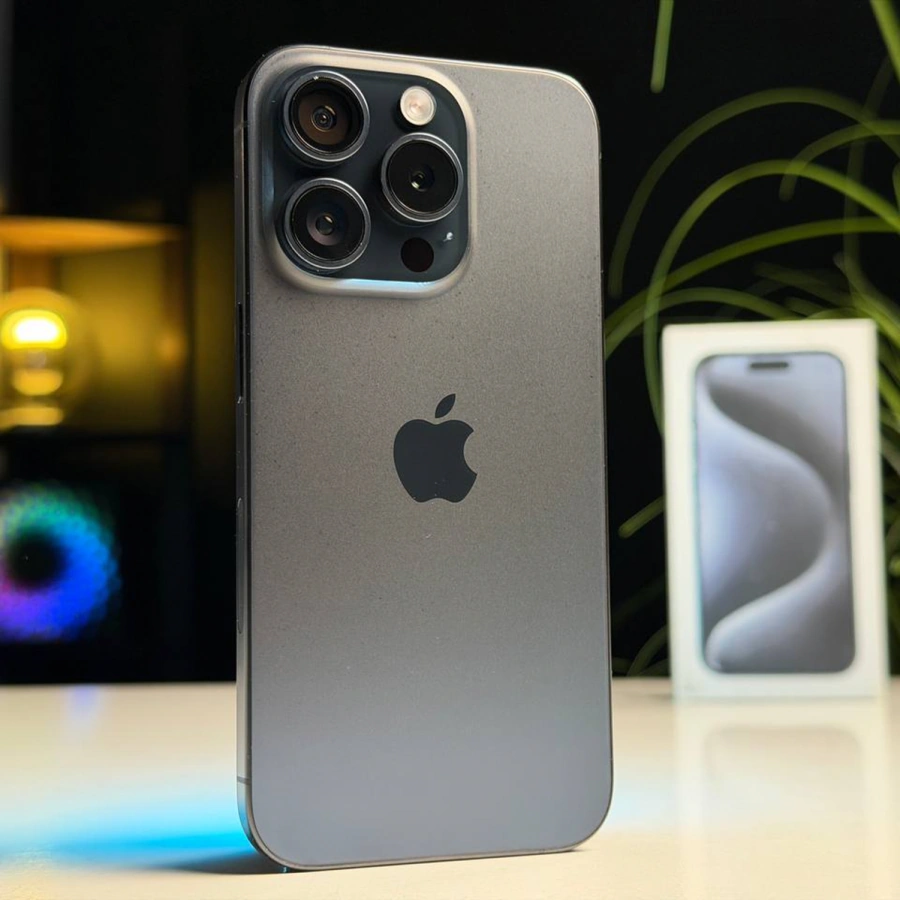 ВЖИВАНИЙ Б/У Apple iPhone 15 Pro 1TB Blue Titanium eSim (MTU63) - Состояние: хороший | Аккумулятор: 100% | Комплектация: полный | Гарантия: 3 мес.