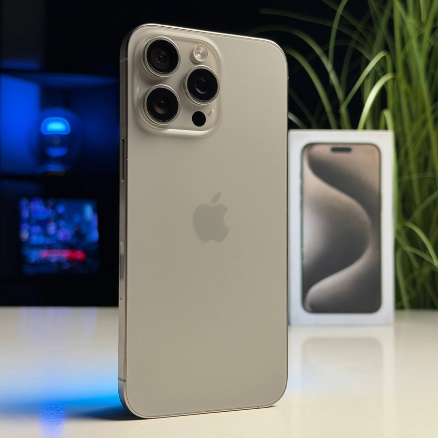ВЖИВАНИЙ Б/У Apple iPhone 15 Pro Max 256GB Natural Titanium eSim (MU683) - Стан: гарний | Акумулятор: 100% | Комплектація: повний | Гарантія: 3 міс.