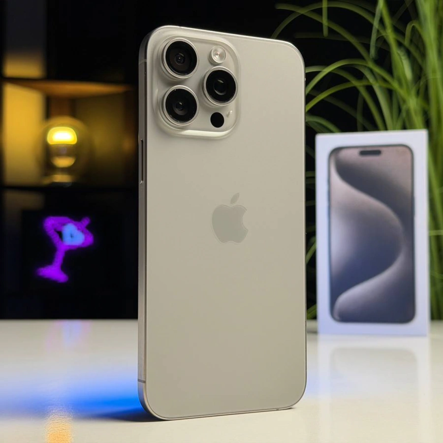ВЖИВАНИЙ Б/У Apple iPhone 15 Pro Max 512GB Natural Titanium (MU7E3) - Стан: гарний | Акумулятор: 100% | Комплектація: повний | Гарантія: 3 міс.