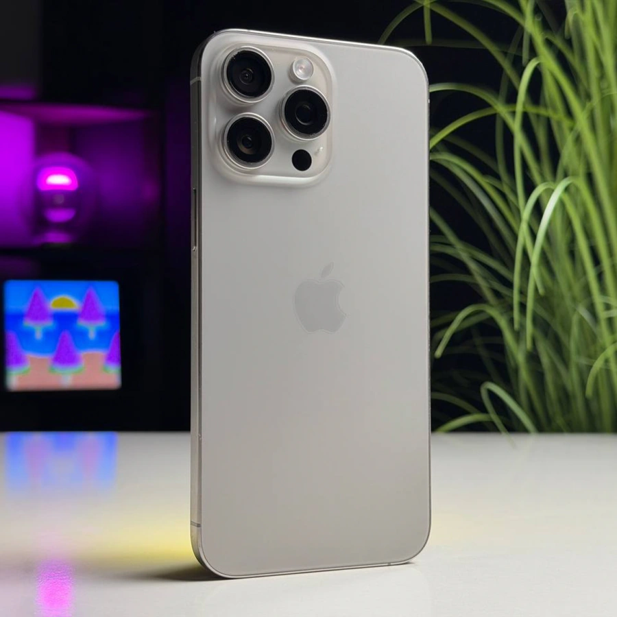 ВЖИВАНИЙ Б/У Apple iPhone 15 Pro Max 512GB Natural Titanium (MU7E3) - Состояние: хороший | Аккумулятор: 90% | Комплектация: полный | Гарантия: 3 мес.