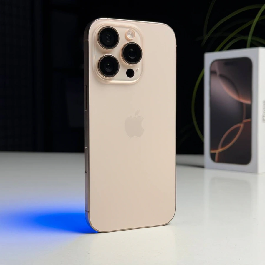 ВЖИВАНИЙ Б/У Apple iPhone 16 Pro 256GB Desert Titanium (MYNK3) - Состояние: хороший | Аккумулятор: 91% | Комплектация: полный | Гарантия: 3 мес.