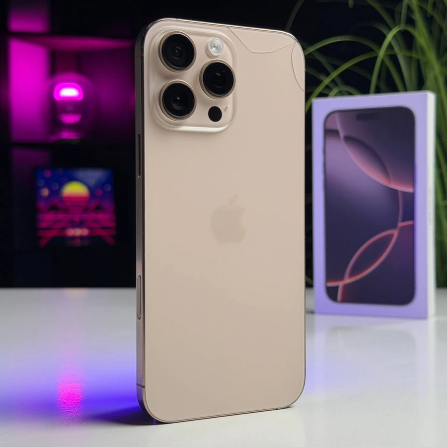 ВЖИВАНИЙ Б/У Apple iPhone 16 Pro Max 512GB Desert Titanium (MYX23) - Состояние: удовлетворительный | Аккумулятор: 95% | Комплектация: полный | Гарантия: 3 мес.