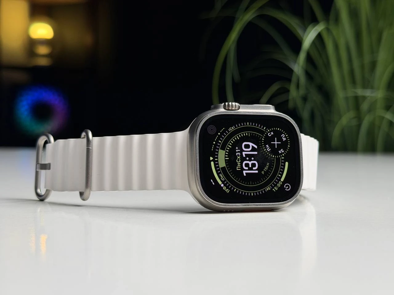 ВЖИВАНИЙ Б/У Apple Watch Ultra 2 GPS + Cellular 49mm Titanium Case with White Ocean Band (MREJ3) - Состояние: хороший | Аккумулятор: 96% | Комплектация: часы, кабель | Гарантия: 3 мес.