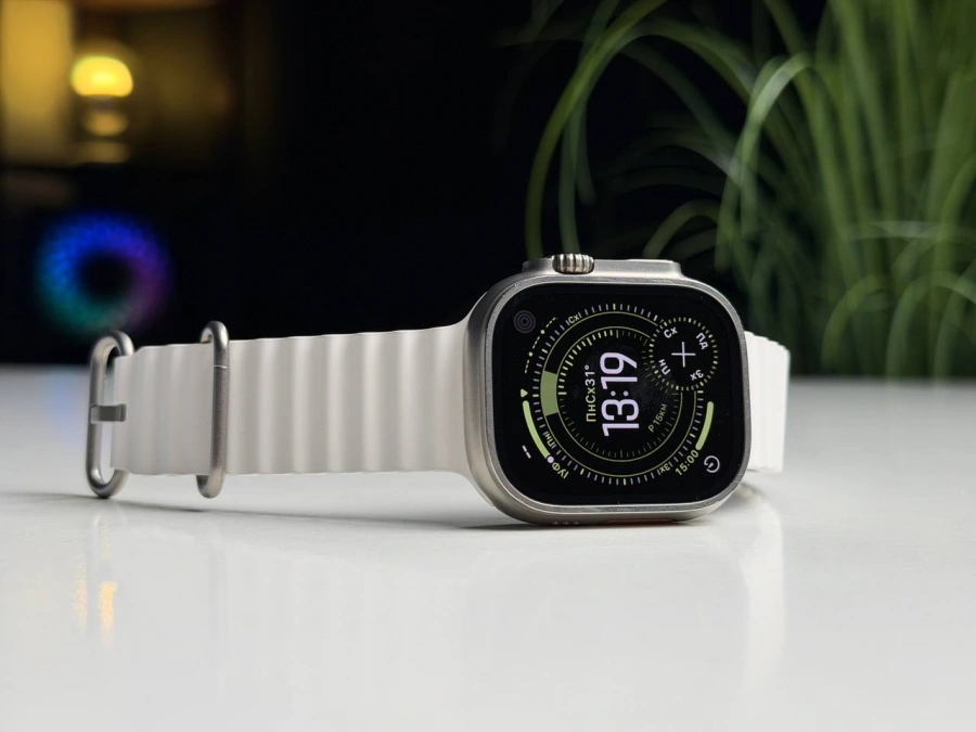 ВЖИВАНИЙ Б/У Apple Watch Ultra 2 GPS + Cellular 49mm Titanium Case with White Ocean Band (MREJ3) - Состояние: хороший | Аккумулятор: 96% | Комплектация: часы, кабель | Гарантия: 3 мес.