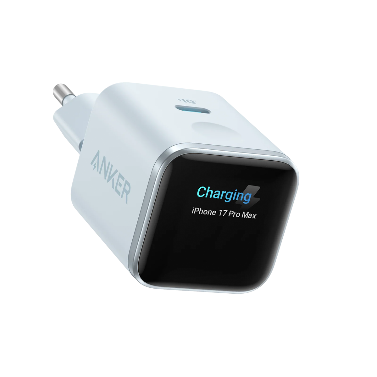 Зарядний пристрій Anker Nano Charger 45W with Smart Display - Misty Blue (A121D331)
