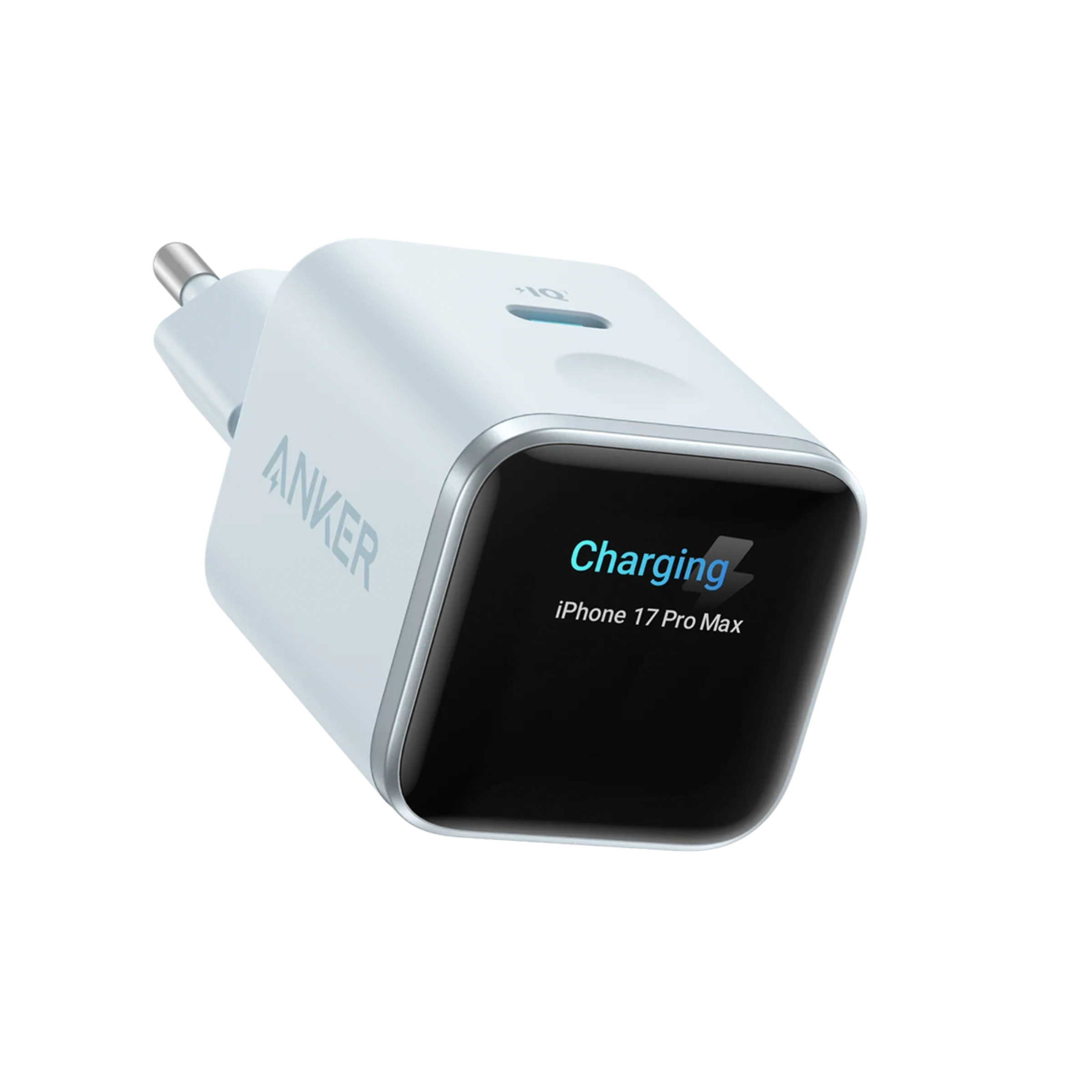 Зарядний пристрій Anker Nano Charger 45W with Smart Display - Misty Blue (A121D331)