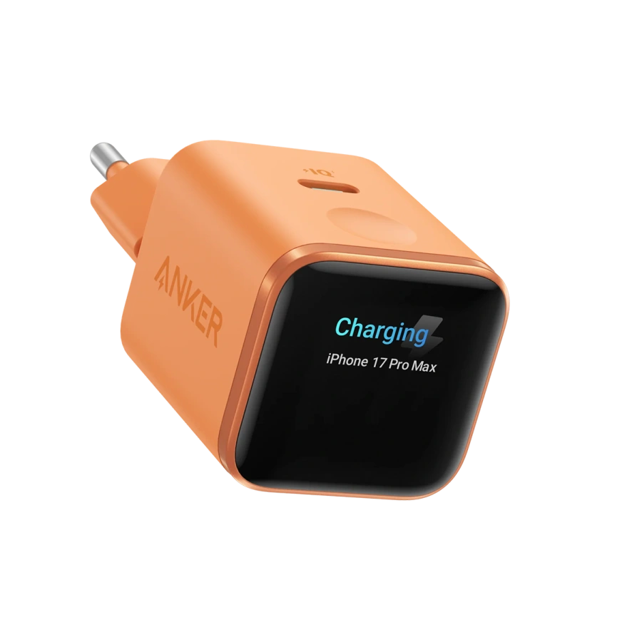 Зарядний пристрій Anker Nano Charger 45W with Smart Display - Orange (A121D3O1)