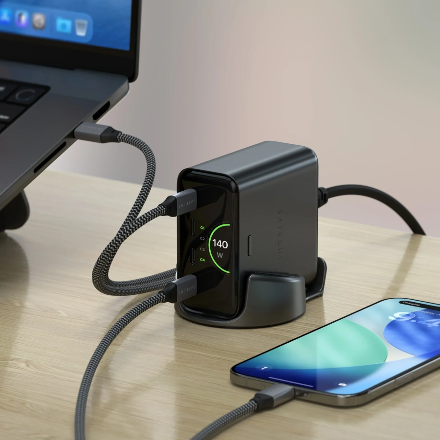 Зарядний пристрій Satechi ChargeView 140W Desktop Charger (ST-C4CV140C-EU)