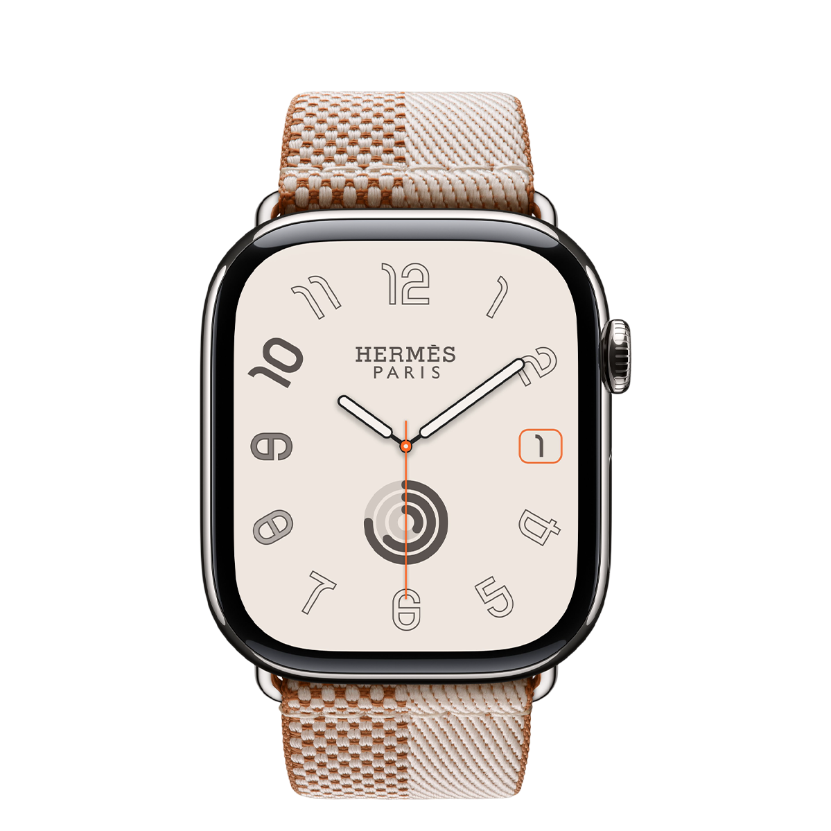 Apple Watch Hermès Series 11 GPS + Cellular 46mm Silver Titanium Case with Écru/ÉcruToile H Double Jeu (MFC64+MHXK4)
