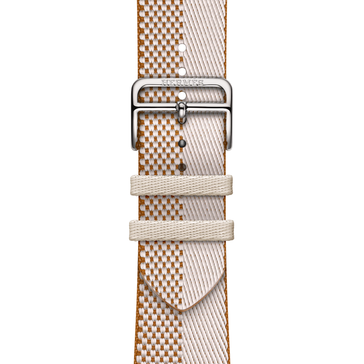 Apple Watch Hermès Series 11 GPS + Cellular 46mm Silver Titanium Case with Écru/ÉcruToile H Double Jeu (MFC64+MHXK4)