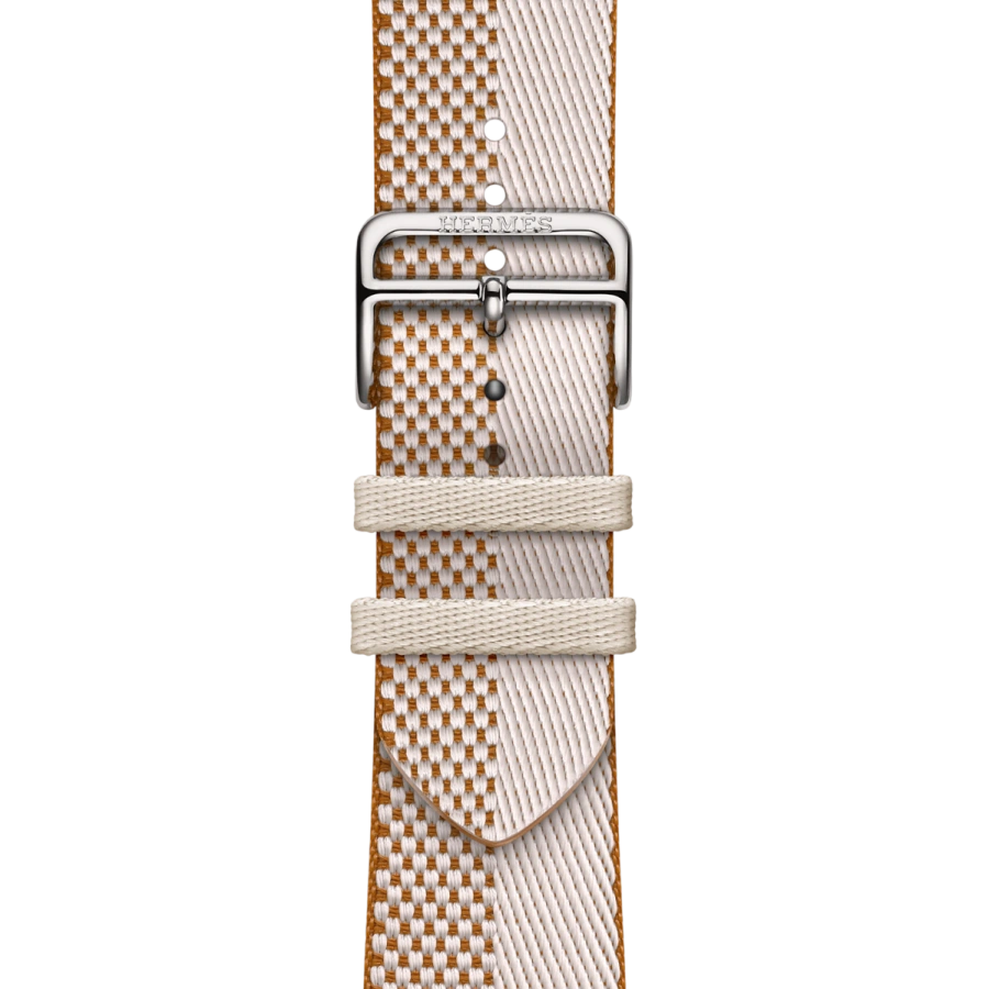 Apple Watch Hermès Series 11 GPS + Cellular 46mm Silver Titanium Case with Écru/ÉcruToile H Double Jeu (MFC64+MHXK4)